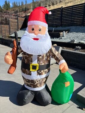 6-Foot Inflatable Camo Santa